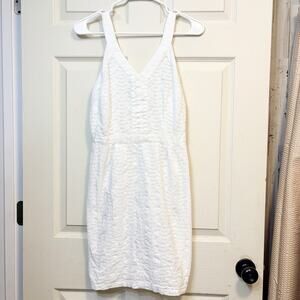 Old Navy White Eyelet Dress Womens Size 4 Summer Sundress Cotton V Neck